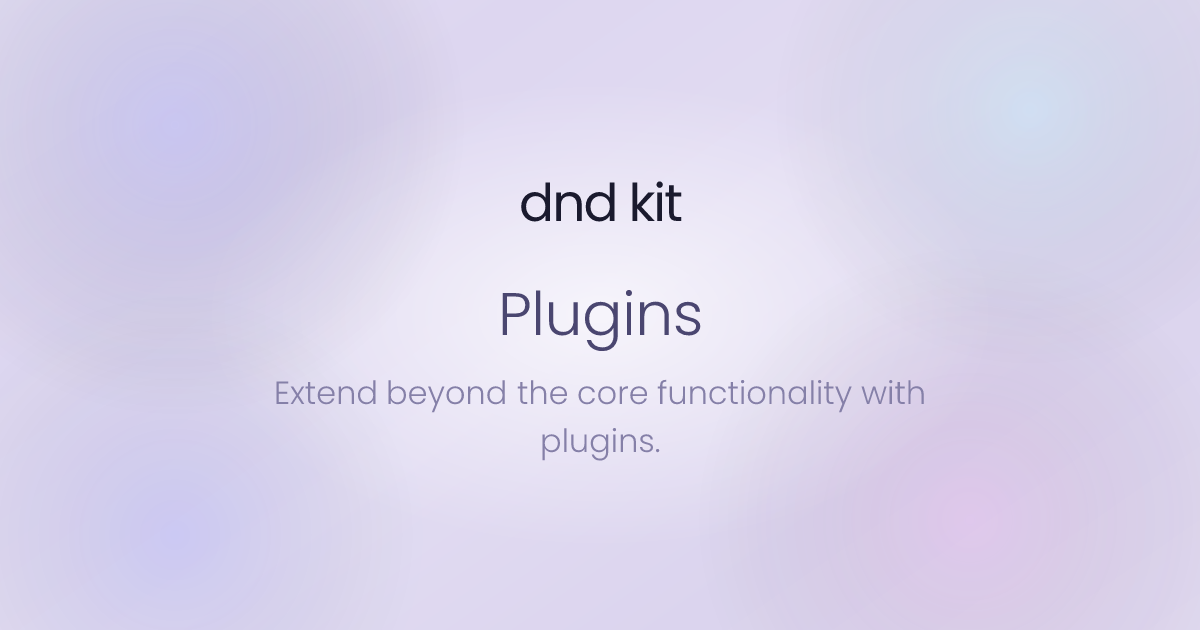 Plugins - Extend dnd kit