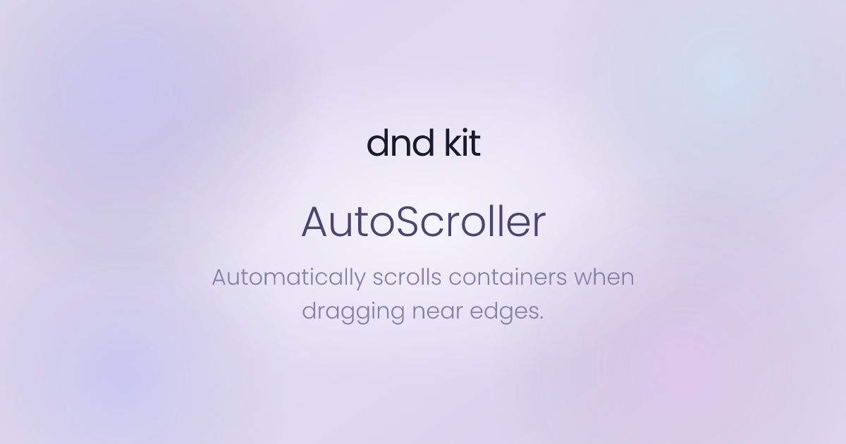 Auto Scroller Plugin - dnd kit