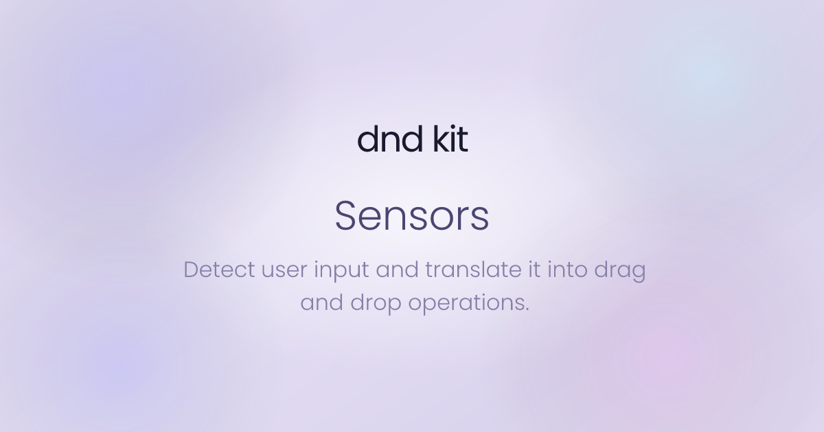 Sensors - Extend dnd kit