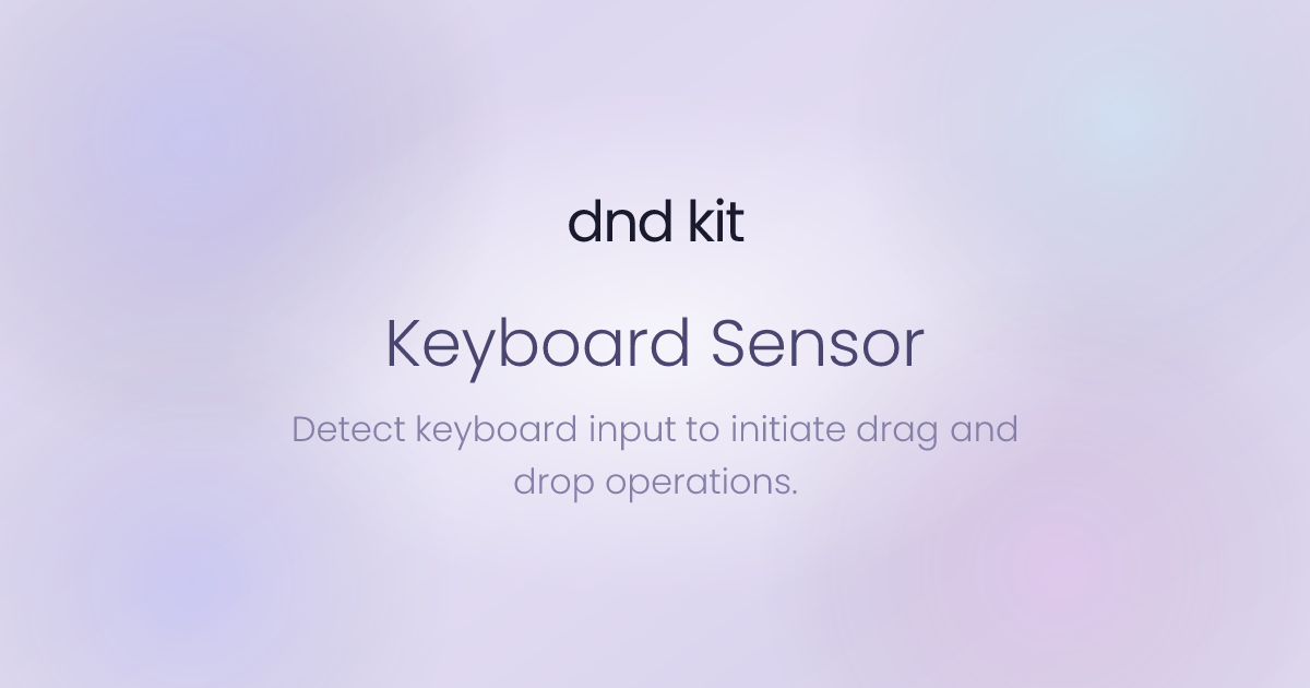 Keyboard Sensor - dnd kit