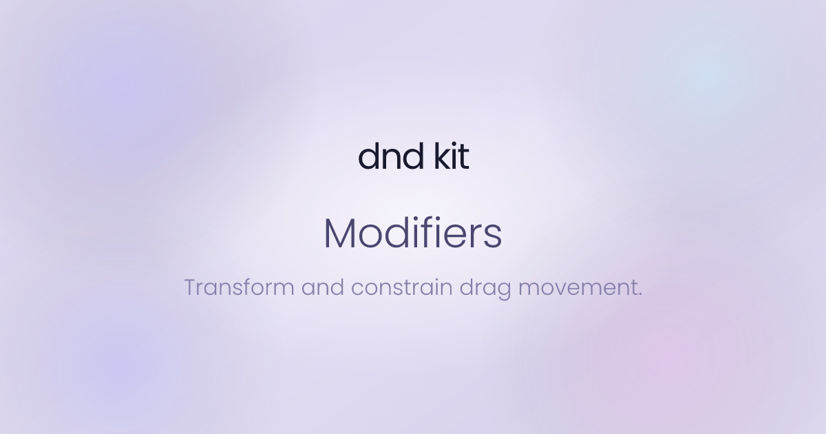 Modifiers - Legacy | dnd kit