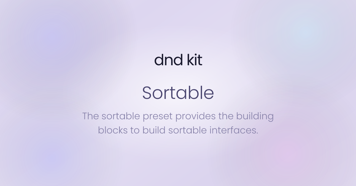 Sortable - Legacy | dnd kit